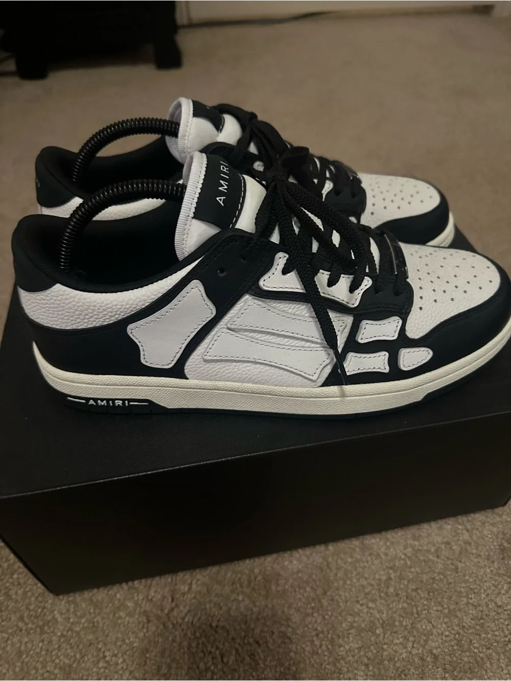 AMIRI Black & White Low-Top Leather Sneakers
